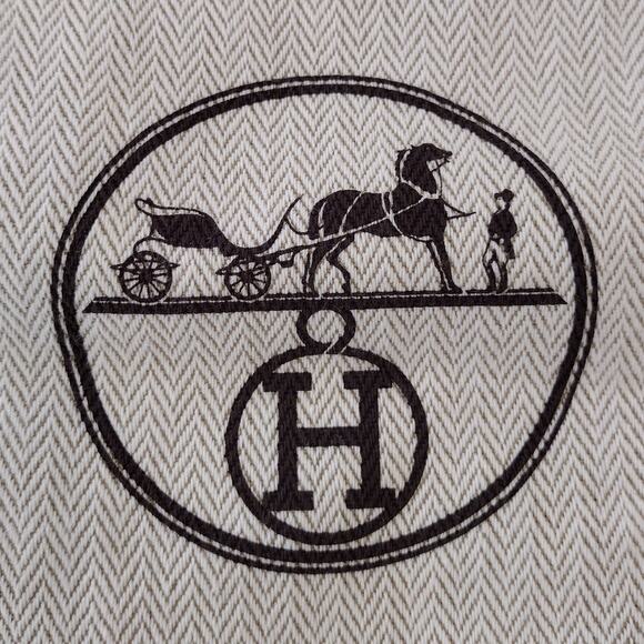 Hermes | Rectangular LOGO Drawstring Dust Bag ~13.25"x6.25" Sandals Clutch - Picture 2 of 9